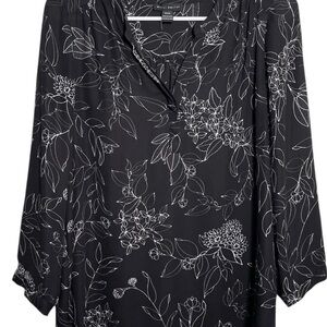 Black Floral Women's Top